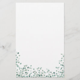 Vattenfärgad Eucalyptus Foliage Brevpapper