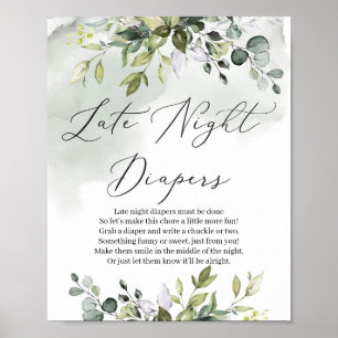 Vattenfärgad eucalyptus greeneri sent nattblöjor poster