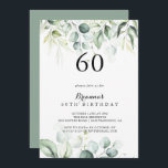 Vattenfärgad Eucalyptus Grönt 60:e Födelsedagsfest Inbjudningar<br><div class="desc">Denna vattenfärgseukalyptus grönt 60:e födelsedagsfest inbjudan är perfekt för en strålande födelsedagsfest. Denna konstnärliga utformning har hand-,  vattenfärgs-,  eukalyptus grönt foliage,  inspirerande naturskönhet.</div>