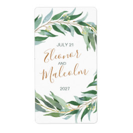 Vattenfärgad eucalyptus löv fraktsedel