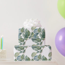 Vattenfärgad eukalyptus delikat mjuk löv greeneri presentpapper