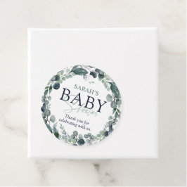 Vattenfärgad eukalyptus Foliage Baby Shower Gåvor Etiketter