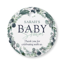 Vattenfärgad eukalyptus Foliage Baby Shower