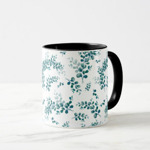 Vattenfärgad eukalyptus greenery mugg