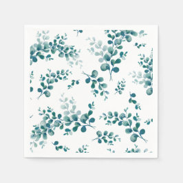 Vattenfärgad eukalyptus greenery pappersservett