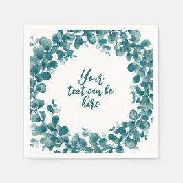 Vattenfärgad eukalyptus greenery pappersservett