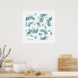 Vattenfärgad eukalyptus greenery poster