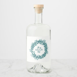 Vattenfärgad eukalyptus greenery spritflaskor etikett