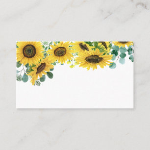 Vattenfärgad eukalyptus och solblommor Bröllop Placeringskort