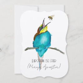 Vattenfärgad fågel (europeisk biätare) inbjudningar