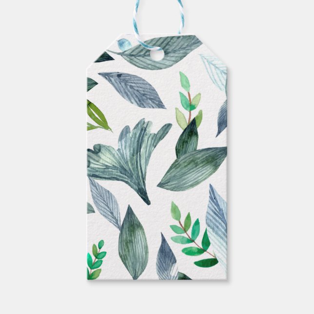 Vattenfärgad fallande löv 11 presentetikett (Framsidan)