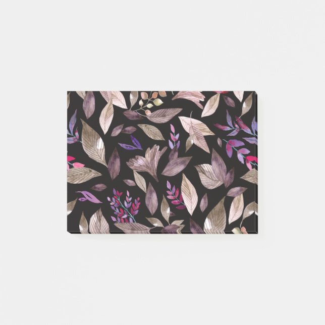 Vattenfärgad fallande löv post-it block (Framsida)