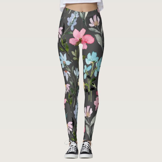 Vattenfärgad färglös Vintage Leggings (Framsida)