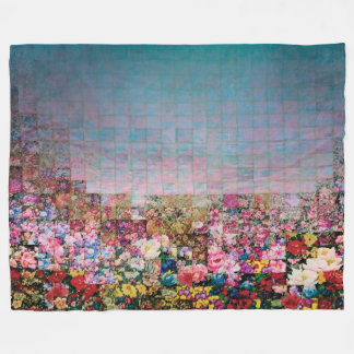 vattenfärgad femfaldig tealtoning fleecefilt