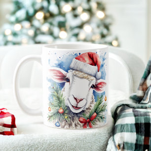 Vattenfärgad Festive Shep-jul Mugg
