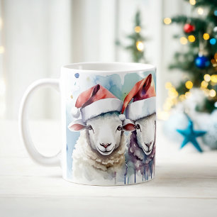 Vattenfärgad Festive Shep-jul Mugg