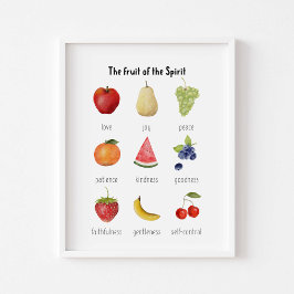 Vattenfärgad frukt i spriten poster