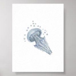 Vattenfärgad geléfisk poster