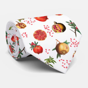 Vattenfärgad granatäpple Medelhavsfrukt Mönster Slips