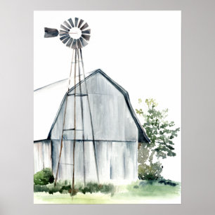 Vattenfärgad Grått Barn Poster