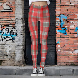 Vattenfärgad grått-kontroll med buffalofärgad färg leggings