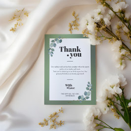 Vattenfärgad Grönt Eucalyptus Tack Kort
