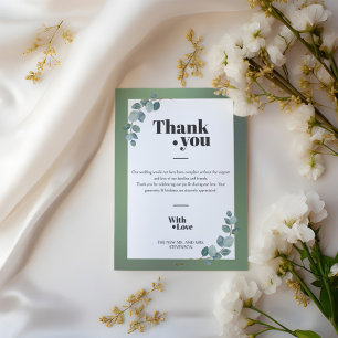 Vattenfärgad Grönt Eucalyptus Tack Kort