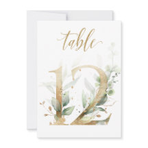 Vattenfärgad Grönt & Guld, Bordsnummer 12