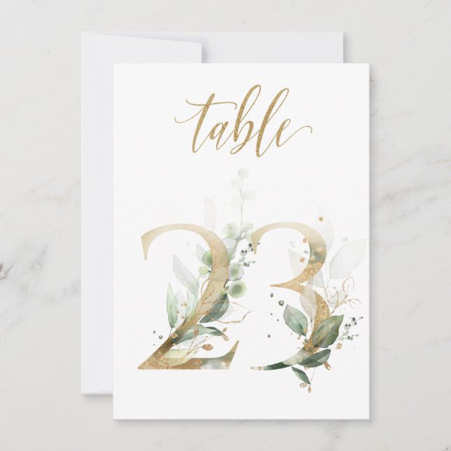 Vattenfärgad Grönt & Guld, Bordsnummer 23 (Framsida)