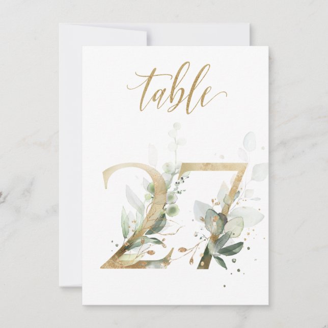 Vattenfärgad Grönt & Guld, Bordsnummer 27 (Framsida)