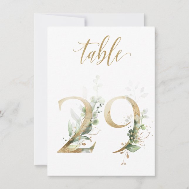 Vattenfärgad Grönt & Guld, Bordsnummer 29 (Framsida)