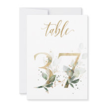 Vattenfärgad Grönt & Guld Foliage, Bordsnummer 37
