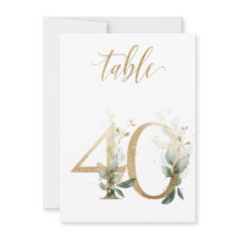 Vattenfärgad Grönt & Guld Foliage, Bordsnummer 40