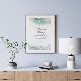 Vattenfärgad Grönt Lao Tzu-citat Poster