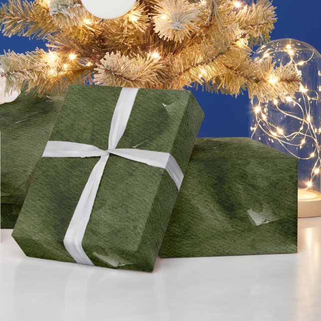 Vattenfärgad Grönt Modern jul Mönster Presentpapper (Helgdagar)