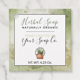 Vattenfärgad Grönt och Guld handgjorda Märkre för  Gåvor Etiketter