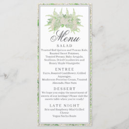 Vattenfärgad Grönt och vit Hydrangea-Vapensköld Meny