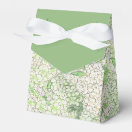 Vattenfärgad Grönt och vit Hydrangea-Vapensköld Presentaskar