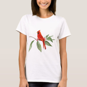 Vattenfärgad Grönt Röd kardinalfågel T Shirt