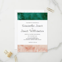 Vattenfärgad Grönt  Rosa Fordern Modern Bröllop