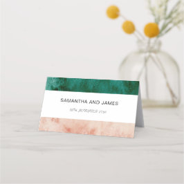Vattenfärgad Grönt  Rosa Formell Bröllop Placeringskort