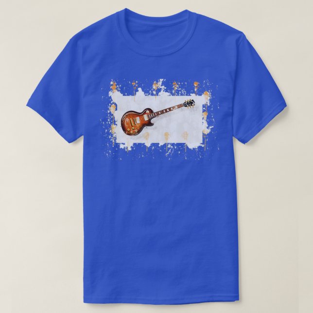 Vattenfärgad guitarguitarguitarguitarguitarguitarg t shirt (Design framsida)