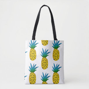 Vattenfärgad Gult Ananas Mönster Tygkasse