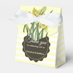 Vattenfärgad Gult Daffodils Gult White Rand Presentaskar