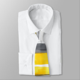 Vattenfärgad Gult Grått Vit, randig kranskärna Tie Slips