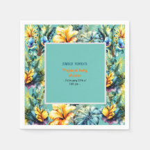 Vattenfärgad gult, gröntens tropiska babydusch