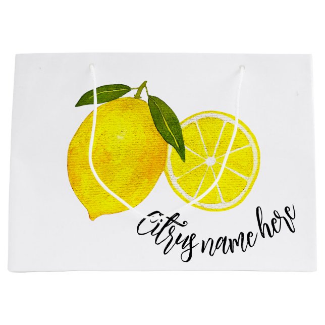 Vattenfärgad Gult Lemon (Framsidan)