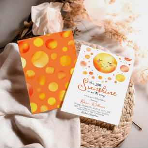 Vattenfärgad Gult Little Sunshine Baby Shower Inbjudningar