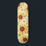 Vattenfärgad Gult Solros och Daisy Mini Skateboard Bräda 18,5 Cm<br><div class="desc">lycklig gult solblommor och daisy mönster</div>