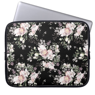 Vattenfärgad hand, färglös mönster med beau laptop fodral